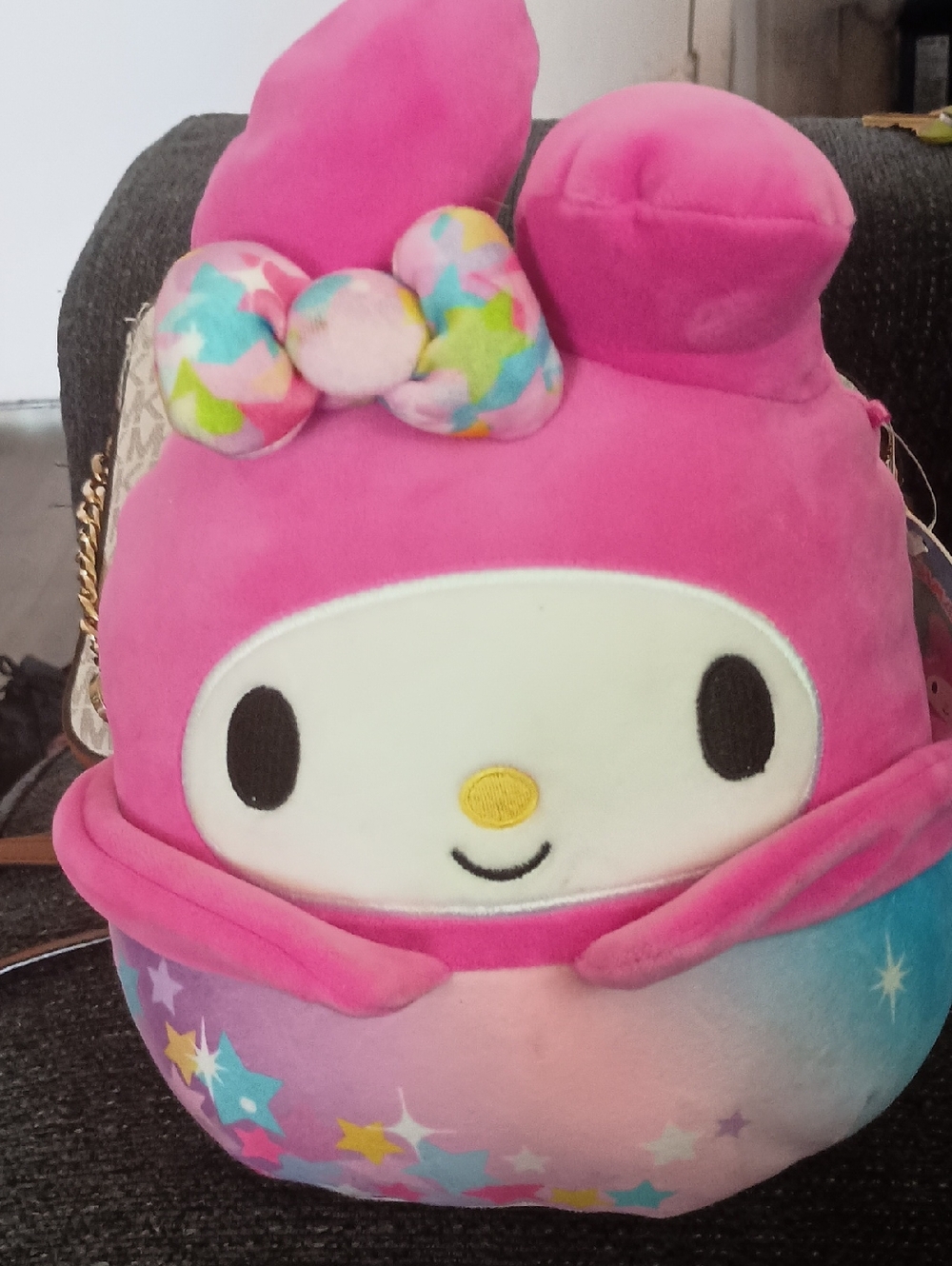 Squishmallows Sanrio Starshine My Melody plush toy. Size: Approximately 8 to 1